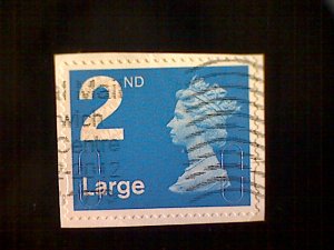 Great Britain, Scott #MH391, 2012, used on paper, Machin, 2nd Large, bright blue