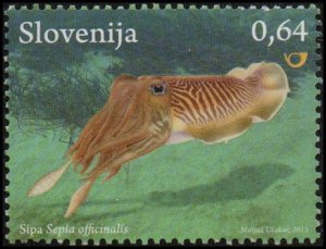 Slovenia 1007 - Used - 64c Common Cuttlefish (2013) (cv $1.30)