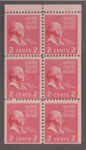 U.S. Scott #806b Adams Stamps - Mint NH Booklet