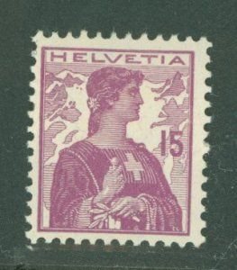 SWITZERLAND  166  15c  UNUSED HINGED  SHERWOOD STAMP