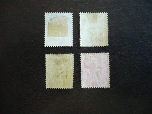 Stamps-Indian Convention State Patiala-Scott#O8-O17- Used Part Set of 4 Stamps