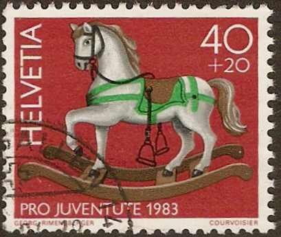 Switzerland - #B502 -used- 1983 - Rocking Horse -SCV-$0.35