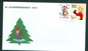 Denmark Cover Cachet  # 34  Christmas Seals Walk 2010. Holbek.