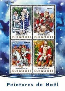 2016 Djibouti  Mnh Christmas Paintings. Michel: 1009-1012  |  Scott: 914