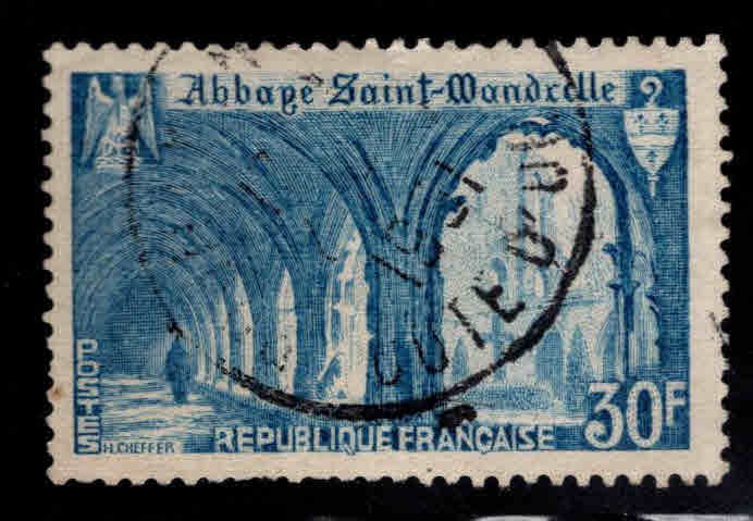 FRANCE Scott 649 Used 1951 Abbey stamp