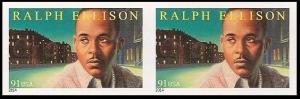 US 4866a Literary Arts Ralph Ellison 91c imperf NDC horz pair MNH 2014