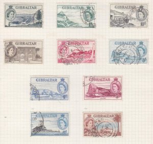 GIBRALTAR, 1953 QE selection to 1s., used.