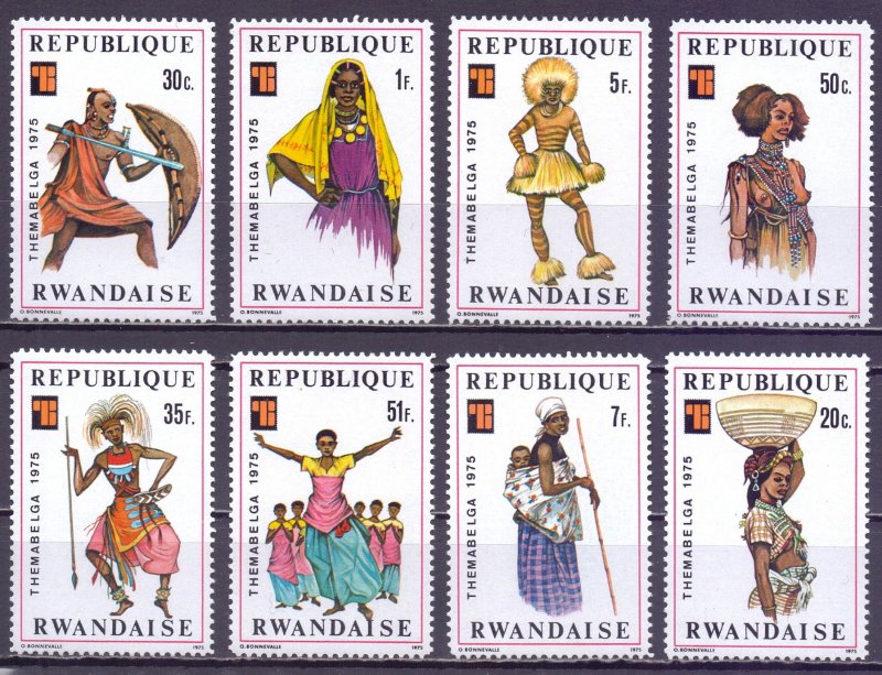 Rwanda. 1975. 766-73. folk costumes. MNH.