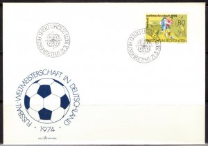 F417   LIECHTENSTEIN   FDC # 549      FIFA World Soccer Championship Issue