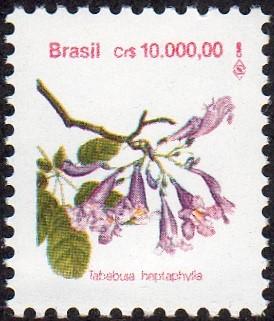 Brazil 2272 - Mint-NH - 10,000cr Tabebuia heptaphylla (1992) (cv $2.15)