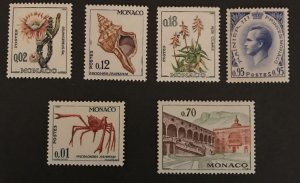 Monaco 1964 #581-6, MNH.