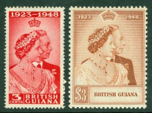 SG 322/3. 1948 Silver wedding set of British Guiana. Fine unmounted mint CAT £25