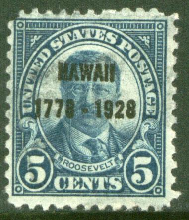 U.S. 648, 5cents HAWAII OVERPRINT, USED F. (7)