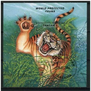 Tanzania 1993  Scott 1294 sheet CTO - Panthera Tigris