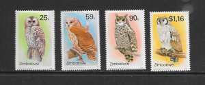 BIRDS - ZIMBABWE #682-5  OWLS  MNH