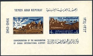 Yemen AR 203a exist,MNH.Michel 379, 381 Bl.30. Inauguration San'a Airport,1964.