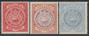 ANTIGUA 1908 ARMS 1D 2D AND 21/2D WMK MULTI CROWN CA