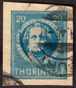 1946, Germany, Thuringia 20pf, Used, Sc 16N7a