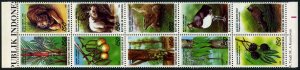 Indonesia 1622 aj-1623, MNH. Mi 1575-1584, Bl.104. Flora-Fauna, Birds,Tiger.1995