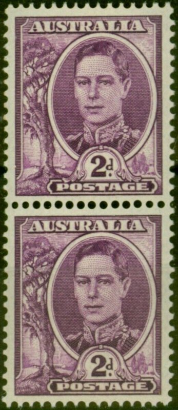 Australia 1948 2d Bright Purple SG230aa V.F MNH Coil Pair