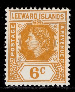 LEEWARD ISLANDS QEII SG132, 6c yellow-orange, NH MINT.