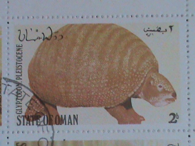 STATE OF OMAN STAMP-1980- -PREHISTORY ANIMALS CTO  S/S SHEET