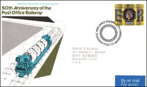 Great Britain 50th Anniversary Post Office Railway 1977 Cover