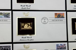 US #2981a-j FDC 22K Gold Replicas Set of 10 WWII Victory at Last