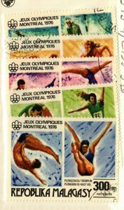 Malagasy Republic #543-4, C153-5 used Olympics