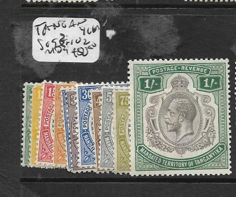 TANGANYIKA (P0810B) KGV SET TO 1/-  SG 93-102  MOG