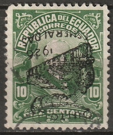 Ecuador 1926 Sc 265 used inverted overprint