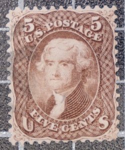 Scott 76 - 5 Cents Jefferson - Nice Stamp - SCV - $125.00 