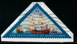 4136 US 41c Jamestown Settlement SA, used on paper