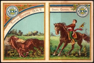 1880 Victorian Trade Card Clarks O.N.T. Spool Cotton (Ladies Pocket Calender)