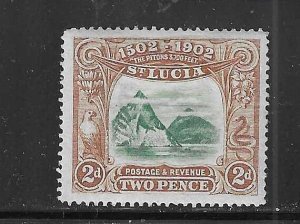 ST. LUCIA SCOTT #49 1902 FOURTH CENTENARY DISCOVERY - MINT HINGED