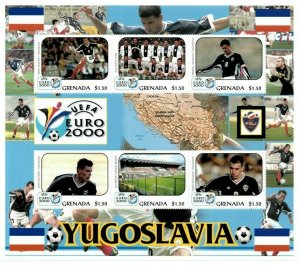 Grenada - 2000 - Euro 2000 Football - Yugoslavia - Sheet Of 6 - MNH