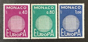 Monaco 1970 #768-70, Europa, MNH.