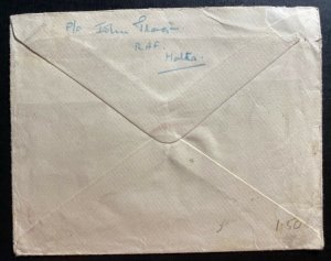 1942 Malta RAF Censored On Active Service Cover To Stamford England