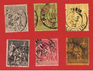 France  #97-102  VF used Peace & Commerce   Free S/H