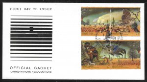 UN Vienna 156-159 Environment Climate FDC New York Headquarters Cachet