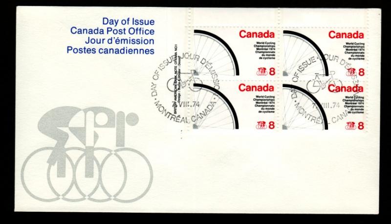 Canada 1974 FDC World Cycling Champs!