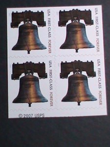 ​UNITED STATES-2007-SC#4125 LIBERTY BELL-MNH BLOCK VF- WE SHIP TO WORLD WIDE