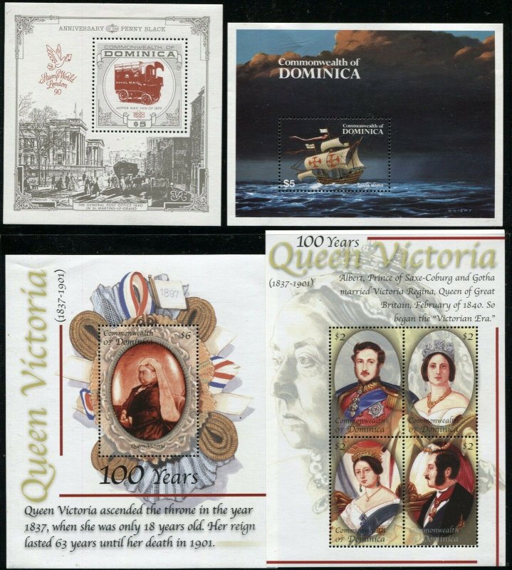 DOMINICA British Commonwealth Postage Stamps Souvenir Sheet Collection Mint NH