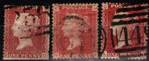Great Britain #33 Plates 183, 184, 185 Used CV $11.00 (A328)