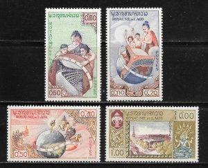 Laos Scott 48-51 Unused LHOG - 1958 UNESCO Headquarters Opening - SCV $2.80