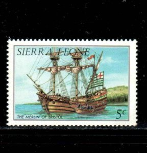 SIERRA LEONE #640 1984 5c MERLIN OF BRISTOL, SHIP MINT VF NH O.G