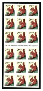US  2489a  Red Squirrel 29c - Conv Booklet of 18 - MNH - 1993 - D22222