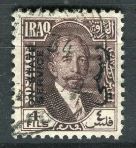 IRAQ; 1932 King Faisal STATE SERVICE Optd. fine used 4f. value