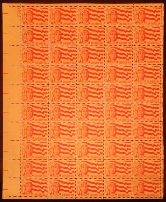US #1199 4c  Girl Scouts, F-VF NH or better,  FULL SHEET, post office fresh, ...