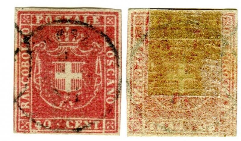 Tuscany 1860 Provisional Government 40 c carmine  Lot 617